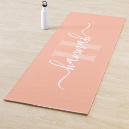 Feminine Large Monogram Script Yogamatte