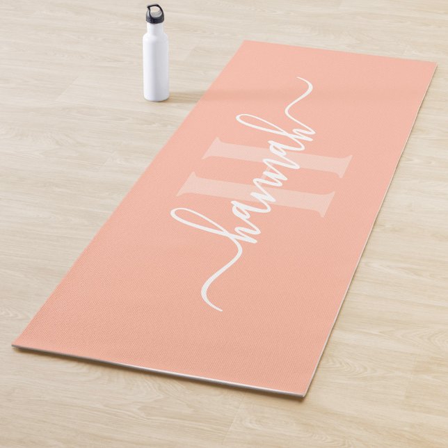 Feminine Large Monogram Script Yogamatte (Von Creator hochgeladen)