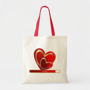 Feminine Liebe ladend rotes Herz personalisierte B Tragetasche