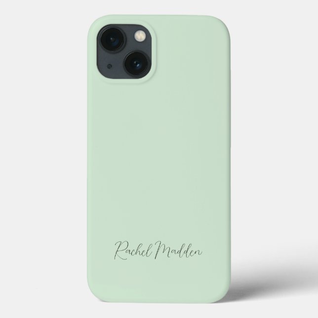 Feminine Minimalistisch Minze Green Script Individ Case-Mate iPhone Hülle (Rückseite)