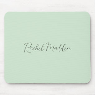 Feminine Minimalistisch Minze Green Script Individ Mousepad