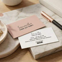 Feminine Minimalistische Visitenkarte | Rosé Beige