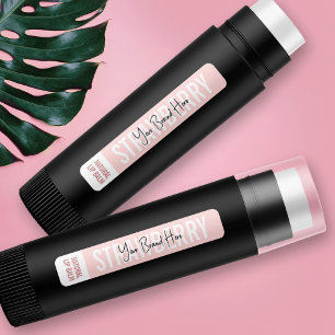 Feminine Modern Blush Pink Lipstick Lip Balsam Tub Etiketten