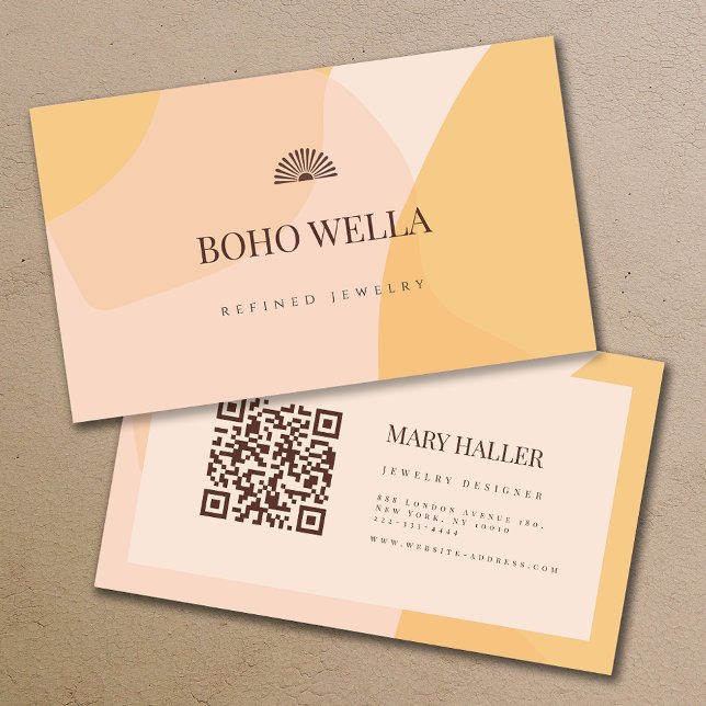 Feminine Modern Boho Business Card Visitenkarte (Von Creator hochgeladen)