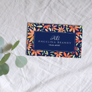 Feminine Orange Blues Pink Business Card Visitenkarte