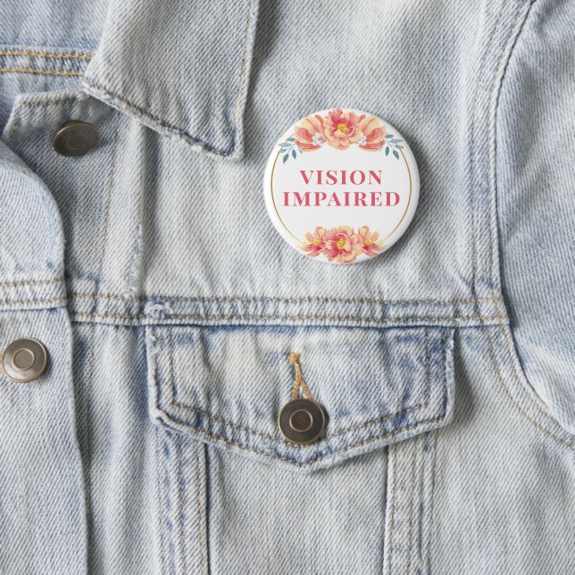 Feminine Orange Rose Floral Vision Impaired Button (Beispiel)