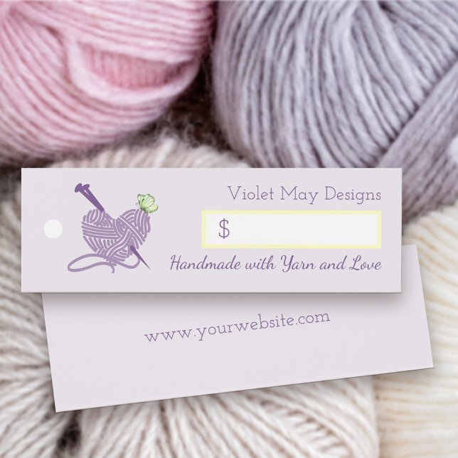 Feminine Pastel Heart Strickgarn (Make your own branded price tags - perfect for craft markets and boutique handmade goods)