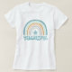 Feminine Pastel Rainbow Star Typografie Dankbar T-Shirt (Design vorne)