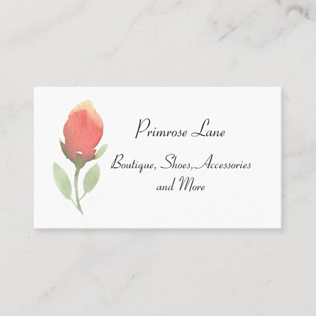 Feminine Pastel Rosenknospe Calling Card Telefonnummerkarte (Vorderseite)