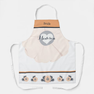 Feminine Peach Blumenbricht Hochzeit Schürze