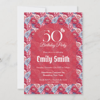 Feminine Peonies Floral Milestone Birthday Einladung