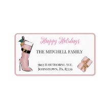 Feminine Pink Christmas Girl Style Adresse