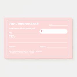 Feminine Pink Financial Manifestation Blank Karo Post-it Klebezettel