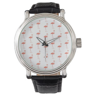 Feminine Pink Flamingo Muster Armbanduhr