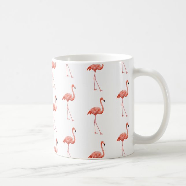 Feminine Pink Flamingo Muster Kaffeetasse (Rechts)