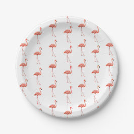 Feminine Pink Flamingo Muster Pappteller
