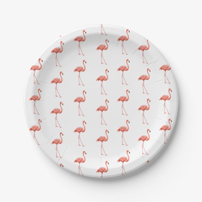Feminine Pink Flamingo Muster Pappteller (Vorderseite)
