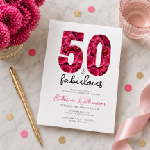 Feminine Pink Floral 50 und fabulous Geburtstag