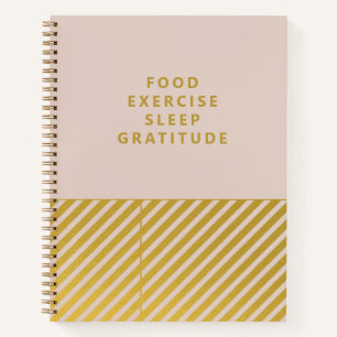 Feminine Pink Gold Foil Streifen Dankbarkeit Journ Notizbuch