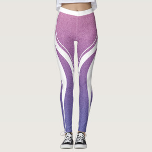 Feminine Pink Lila Glitzer Herzmuskel Leggings