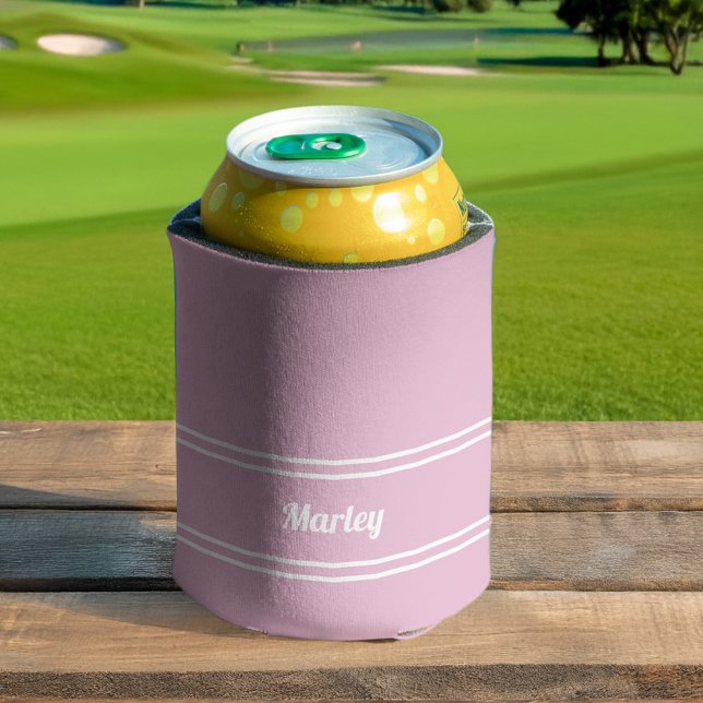 Feminine Pink Modern Minimal Personalized Name Dosenkühler (Feminine Pink Modern Minimal Personalized Name Can Cooler)