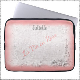 Feminine Pink Paris La Vie En Rose Laptopschutzhülle