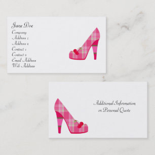 Feminine Pink Plaid Cartes de visite