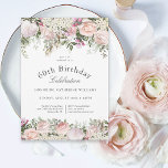 Feminine Pink Roses Floral 60. Geburtstagsparty Einladung<br><div class="desc">Dieses unwiderstehliche Blumendesign ist eine wunderschöne feminine Party Einladung,  um einen 60. Geburtstag im eleganten Stil zu feiern. Es grenzt an zauberhafte rosa Rosen,  gemischte Blume und das hintergrüne Grün. Der gesamte Text kann für Ihr Party personalisiert sein,  auch für den Ehrengast.</div>