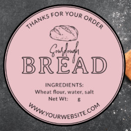 Feminine Pink Sourdough Brot Danke Sticker