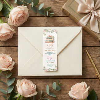  Feminine  pink watercolor floral return address