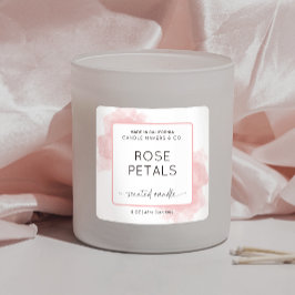 Feminine Pink Watercolor Script Schriftart Candles Quadratischer Aufkleber