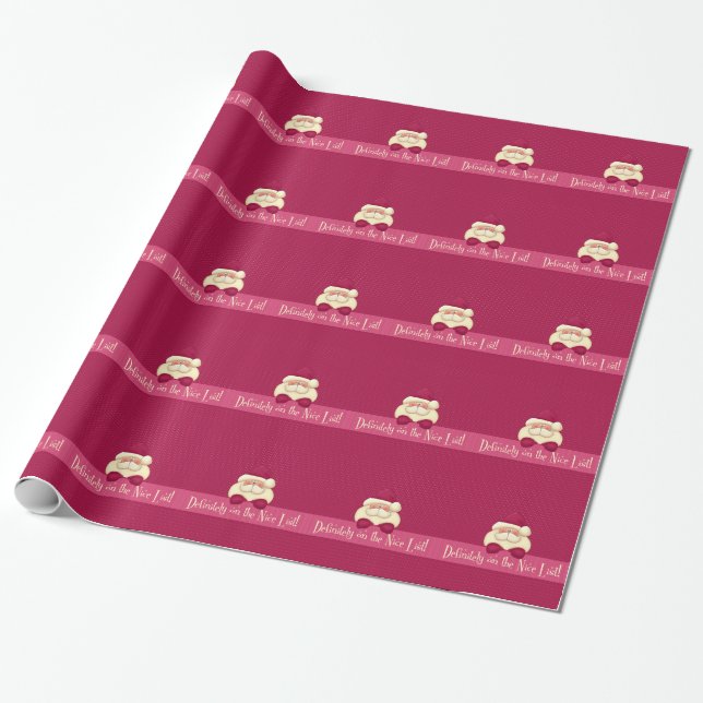 Feminine Pink Weihnachten Weihnachtsliste Geschenkpapier (Ungerollt)