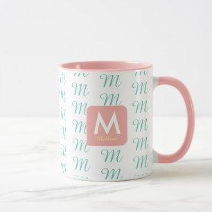 Feminine pinkfarbene Tasse für sie mit dem Muster 