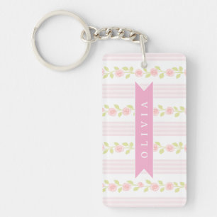 Féminine rose personnalisée à pois fleuris coquett