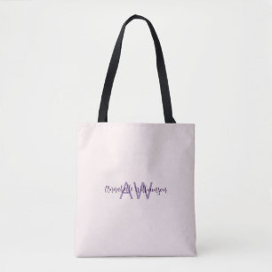 Feminine Schriftart Anfangsbuchstaben & Name Blush Tasche