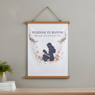 Feminine Silhouette Blumen Wandteppich Mit Holzrahmen