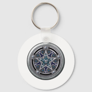 Feminine Silver Pagan Pentacle Schlüsselanhänger