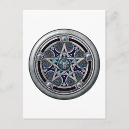 Feminine Silver Pagan Pentagramm Postkarte