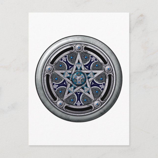 Feminine Silver Pagan Pentagramm Postkarte (Vorderseite)