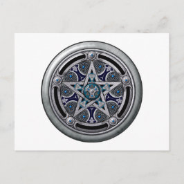 Feminine Silver Pagan Pentagramm Postkarte