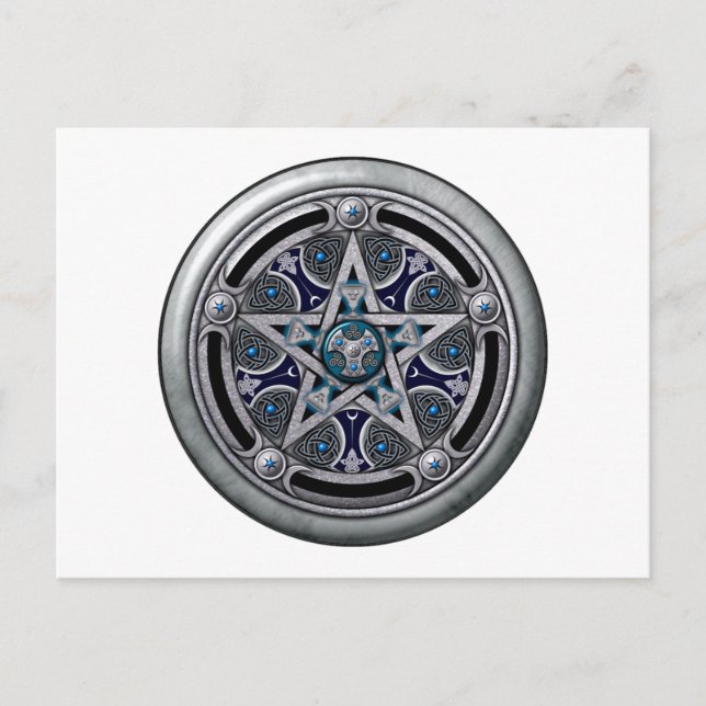 Feminine Silver Pagan Pentagramm Postkarte (Vorderseite)