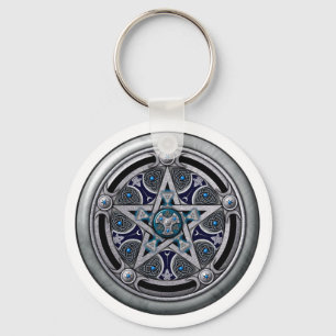 Feminine Silver Pagan Pentagramm Schlüsselanhänger