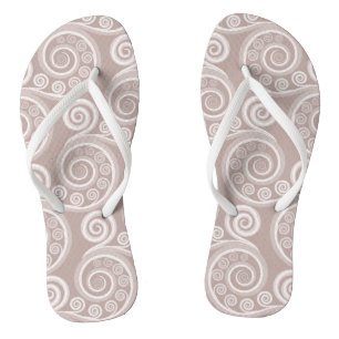Feminine Silver-Pink Fern Blätter Flip Flops