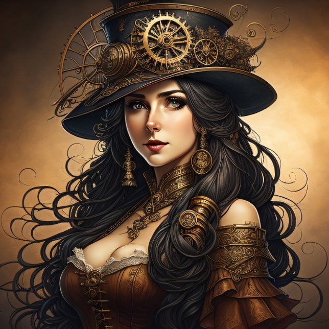 Feminine steampunk woman v10 tissue paper Decoupag Seidenpapier (Von Creator hochgeladen)