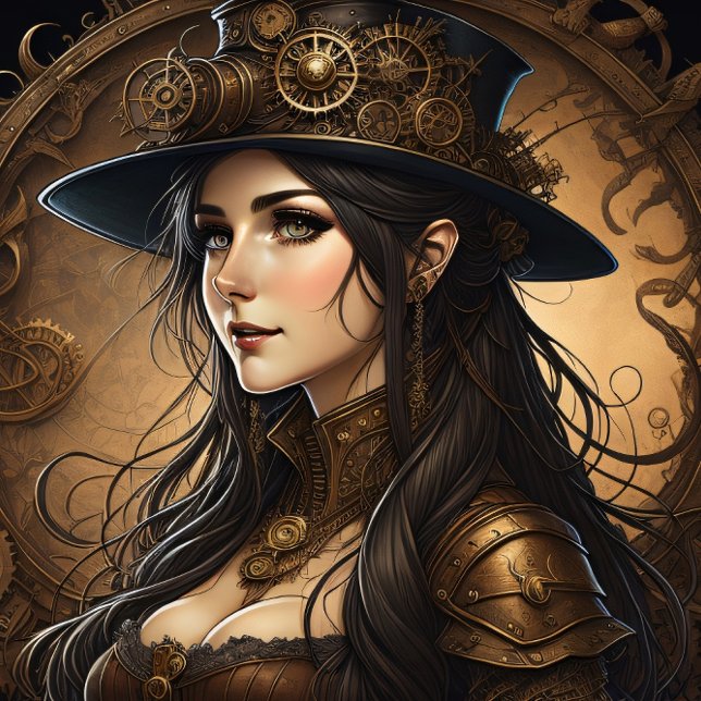 Feminine steampunk woman v11 tissue paper Decoupag Seidenpapier (Von Creator hochgeladen)