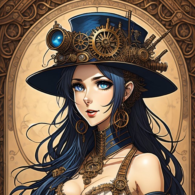 Feminine steampunk woman v13 tissue paper Decoupag Seidenpapier (Von Creator hochgeladen)