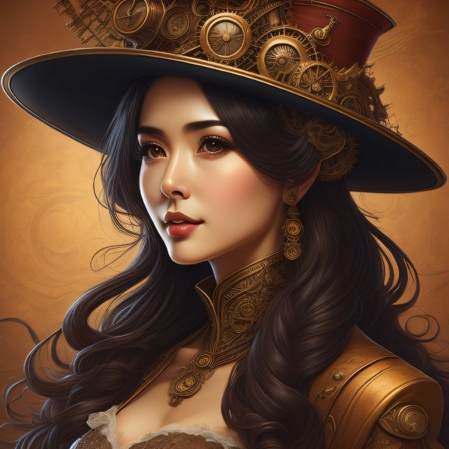 Feminine steampunk woman v9 Tissue Paper Schneiden Seidenpapier (Von Creator hochgeladen)