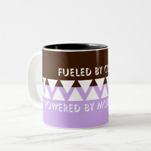 Feminine Striped Typografy   Mama des Kaffees Zweifarbige Tasse