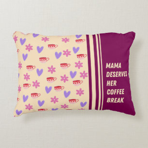 Feminine Stripes Mama Kaffeepause Kunst Dekokissen