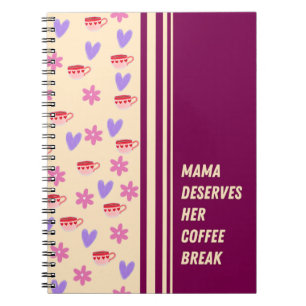Feminine Stripes Mama Kaffeepause Kunst Notizblock